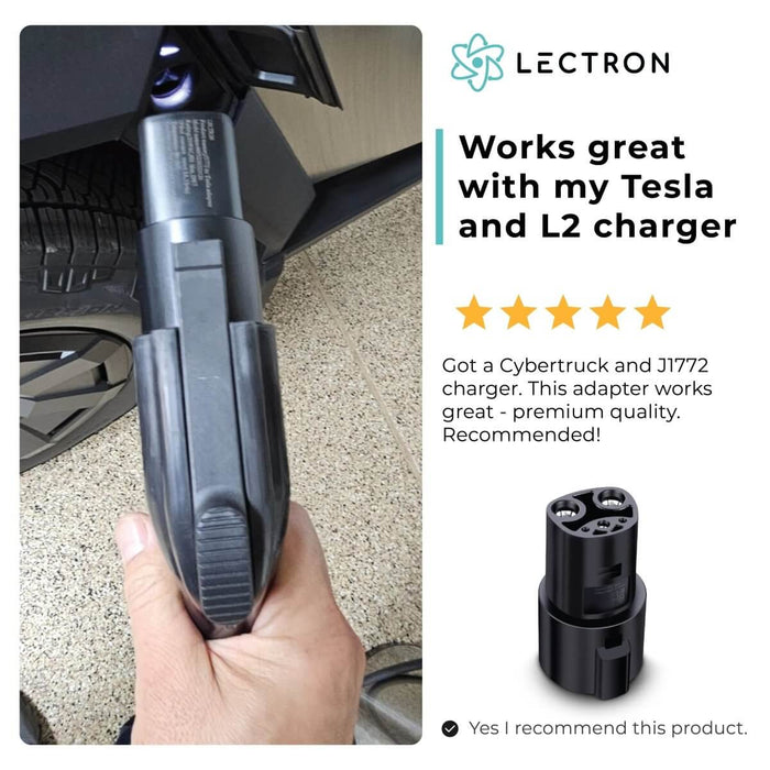 Lectron J1772 to Tesla (NACS) EV Adapter | 250V | 80 Amp