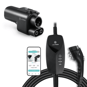 Lectron WiFi-enabled Level 1 J1772 EV charger with NACS to CCS adapter