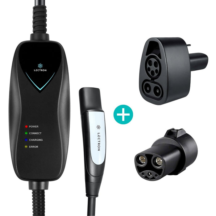 Lectron Portable Level 1 Tesla Charger + CCS to Tesla Adapter + J1772 to Tesla Adapter Bundle | 120V | 15 Amp | NEMA 5-15