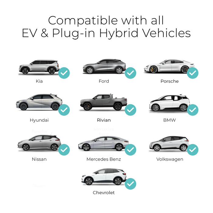 Lectron Portable Level 1 & 2 J1772 EV Charger | 120V & 240V | Adjustable Current 8-40A | NEMA 5-15 & 14-50