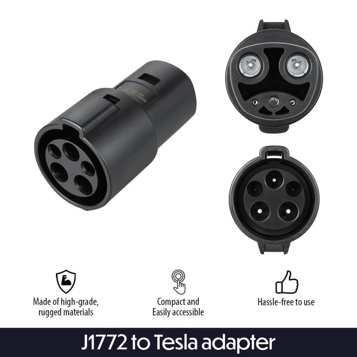 Lectron Portable Level 1 Tesla EV Charger + 60 Amp J1772 to Tesla Adapter Bundle | 110V | 15 Amp | NEMA 5-15 Lectron EV
