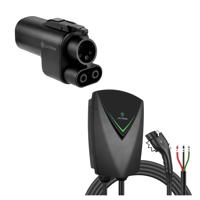 Lectron J1772 NEXUS Level 2 Charging Station (Hardwired Version) | 240V | 48A + Vortex Plus NACS to CCS Adapter with Interlock | 500A | 1,000V Bundle