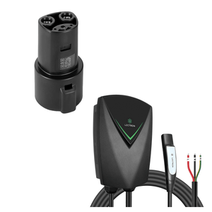 Tesla and NACS charging bundle combining a 48A hardwired Nexus EV charging station and heavy-duty 80A J1772 adapter for home and public AC charging.