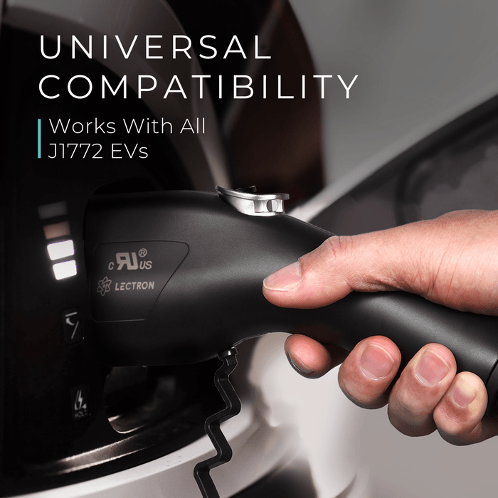 Lectron Portable Level 1 & 2 J1772 EV Charger | 120V & 240V | Adjustable Current 8-40A | NEMA 5-15 & 14-50