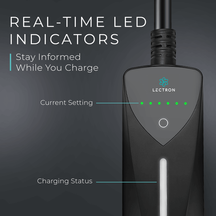 Lectron Portable Level 1 & 2 Tesla NACS EV Charger | 120V & 240V | Adjustable Current 8-40A | NEMA 5-15 & 14-50