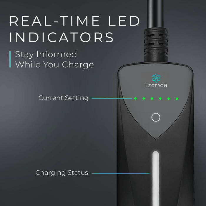 Lectron Portable Level 1 & 2 J1772 EV Charger | 120V & 240V | Adjustable Current 8-40A | NEMA 5-15 & 14-50