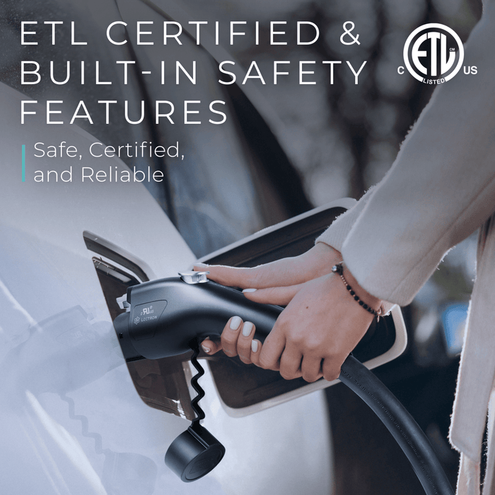 Lectron Portable Level 1 & 2 J1772 EV Charger | 120V & 240V | Adjustable Current 8-40A | NEMA 5-15 & 14-50