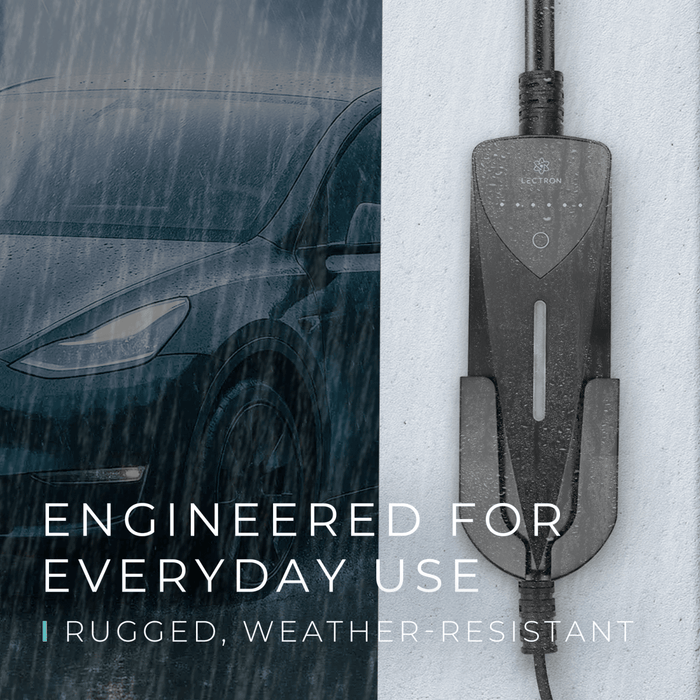 Lectron Portable Level 1 & 2 Tesla NACS EV Charger | 120V & 240V | Adjustable Current 8-40A | NEMA 5-15 & 14-50