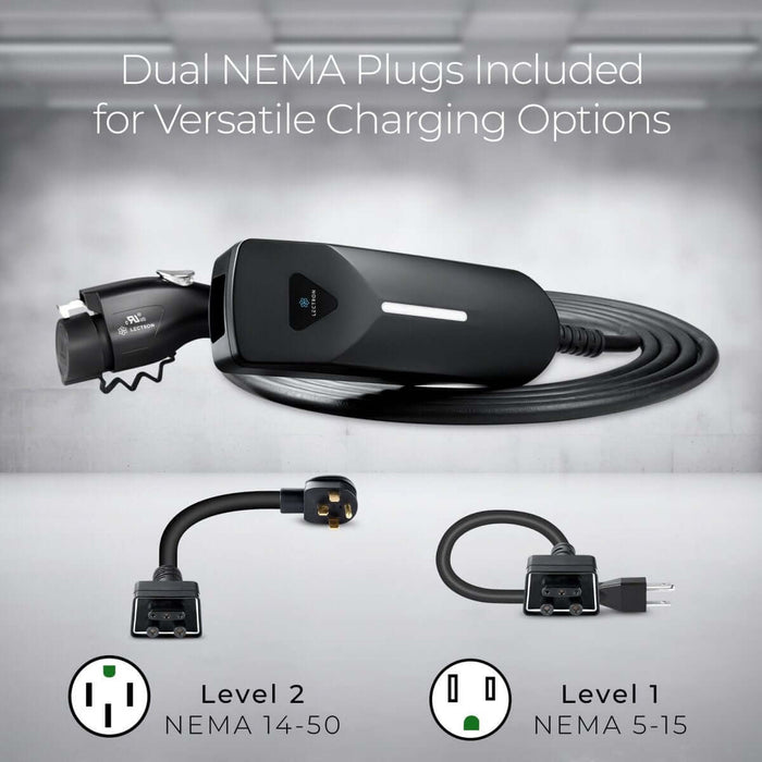 Lectron Portable Level 1 & 2 J1772 EV + NACS to CCS Adapter Bundle | 110V & 240V | 12 & 40 Amp | NEMA 5-15 & 14-50