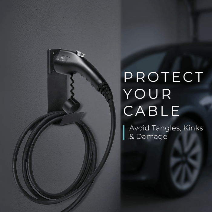 Lectron EV Charger Handle Dock and J-Hook for J1772 | Cord Organizer
