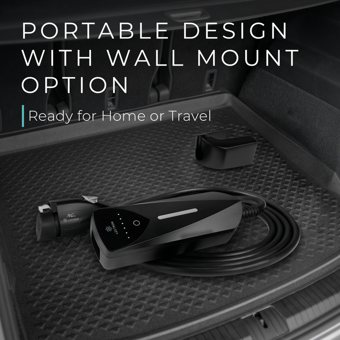 Lectron Portable Level 1 & 2 J1772 EV Charger | 120V & 240V | Adjustable Current 8-40A | NEMA 5-15 & 14-50