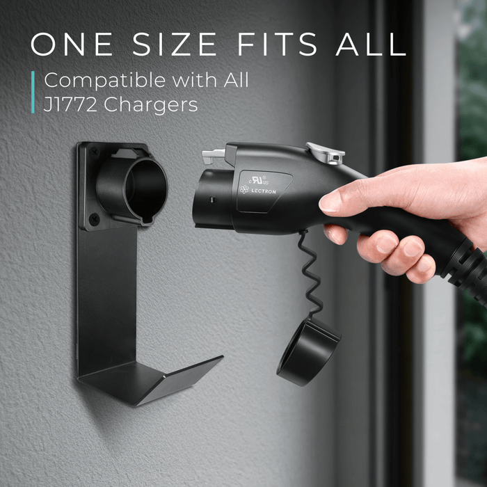 Lectron EV Charger Handle Dock and J-Hook for J1772 | Cord Organizer