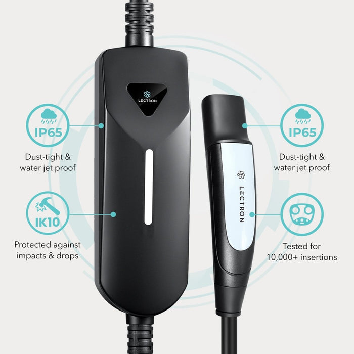 Lectron Portable Level 1 & 2 Tesla NACS  EV Charger | 110V & 240V | 12 & 40 Amp | NEMA 5-15 & 14-50