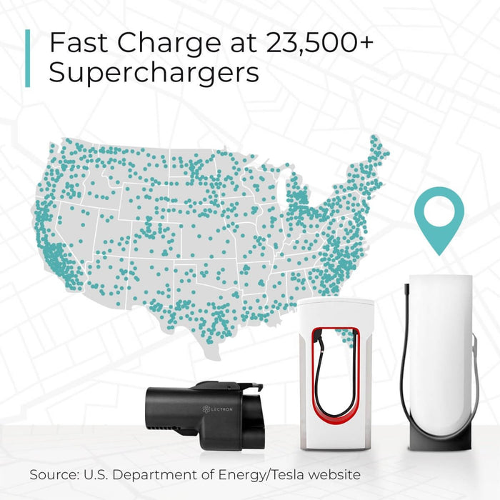 Lectron NACS to CCS Adapter with Interlock | Vortex Plus | 500A | 1,000V | UL 2252 Certified | Compatible with Tesla Superchargers