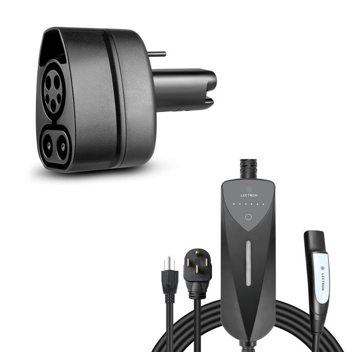 Lectron Portable Level 1 & 2 Adjustable Current Tesla NACS EV Charger + CCS to Tesla (NACS) EV Adapter (500A / 1000V) Bundle