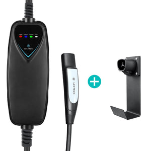 Lectron Level 2 Tesla (NACS) Portable Charger (NEMA 14-50 Version) + Charger Handle Dock and J-Hook Bundle