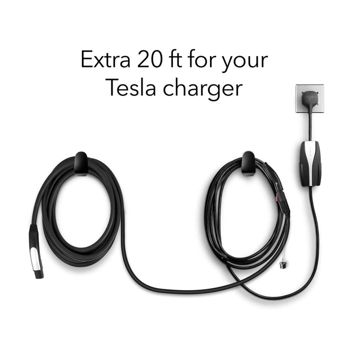 Lectron Portable Level 2 Tesla Charger +  20 ft Extension Cord Bundle | 240V | 40 Amp | NEMA 14-50