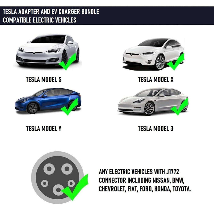J1772 NEMA 10-30 Plug EV Charger & J1772 to Tesla Adapter | Lectron  Lectron EV