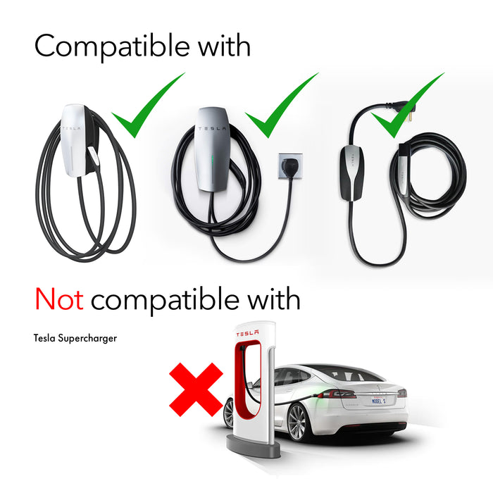 Tesla Charger Extension Cable 20 Feet (1 Pack, Black) | Lectron Lectron EV
