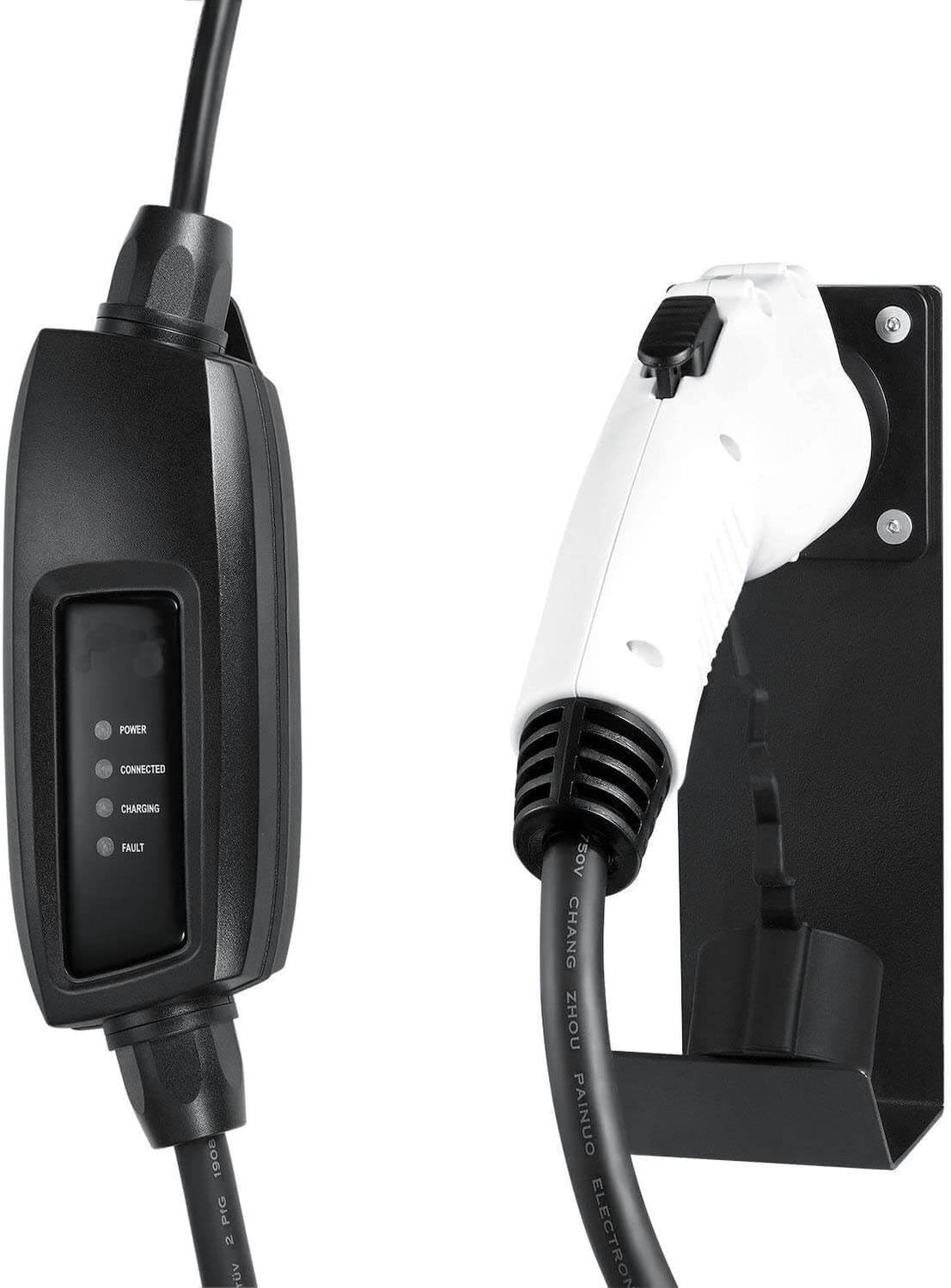 J1772 EV Charger J-Hook Nozzle Holster Dock (Black) | Lectron — Lectron EV