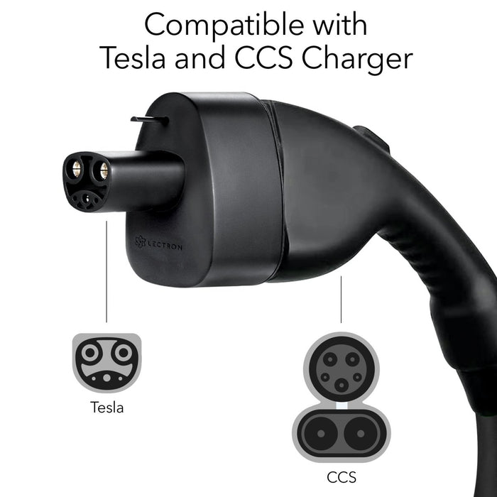 Lectron Level 1 Tesla Charger - 110V, 15 Amp, Nema 5-15 Plug, 16 ft  Extension Cord - Portable Electric Car Charger for Tesla