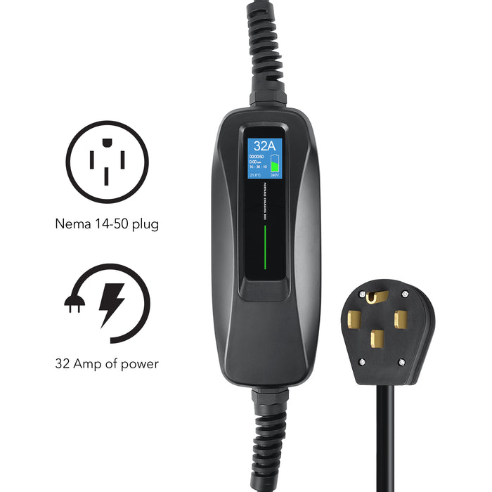 J1772 EV Charger Level 2 with 15ft Extension Cord | Lectron 