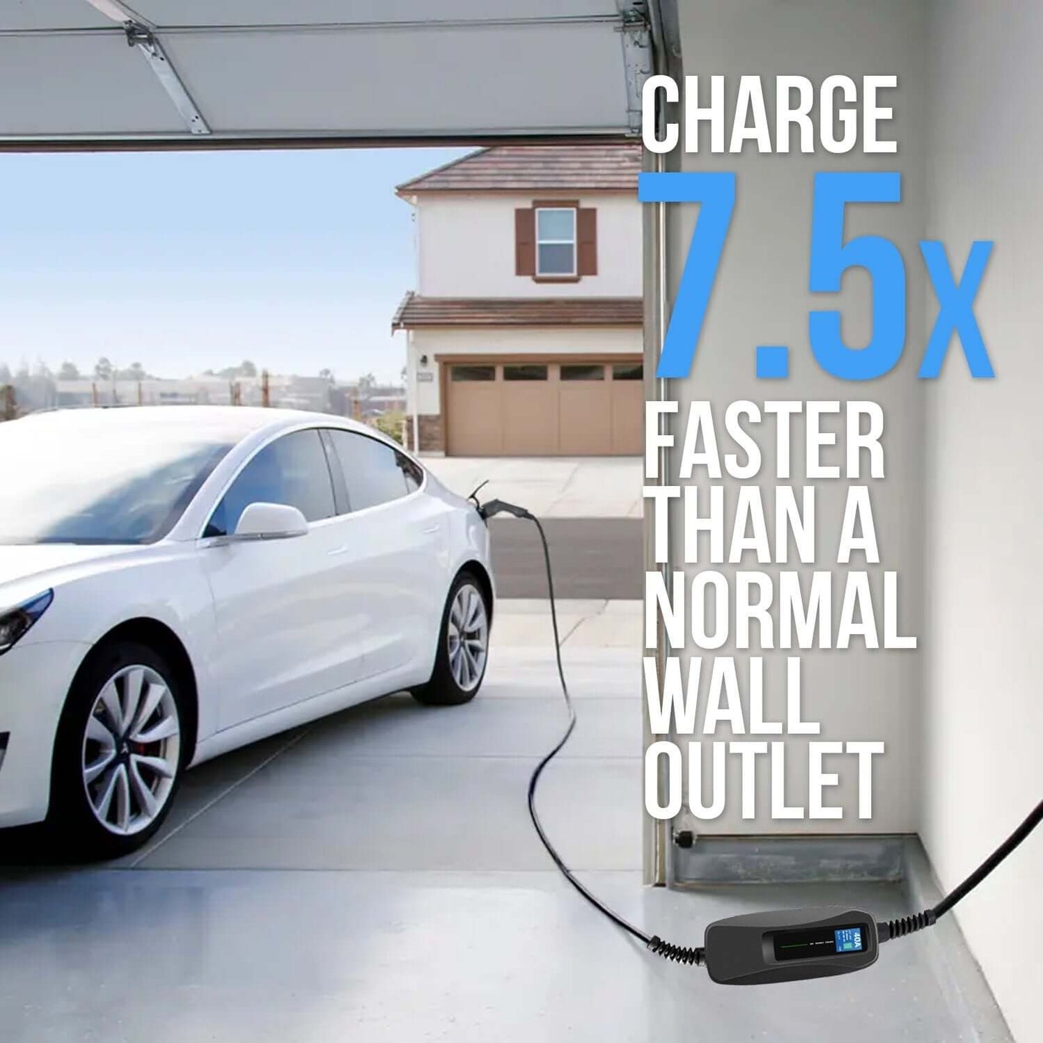Portable Electric Car Charger Level 2 & 15ft Extension Cord Lectron