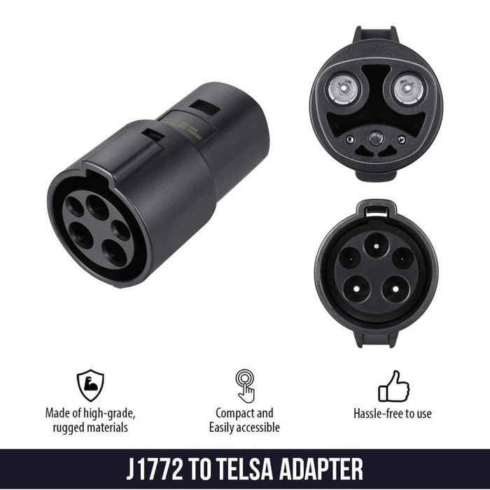 Lectron Portable Level 1 & 2 Tesla EV Charger + 60 Amp J1772 to Tesla EV Charger Adapter + 300 Amp CCS to Tesla EV Charger Adapter Bundle | 110V & 240V | 12 & 32 Amp | NEMA 5-15 & 14-50 Lectron EV