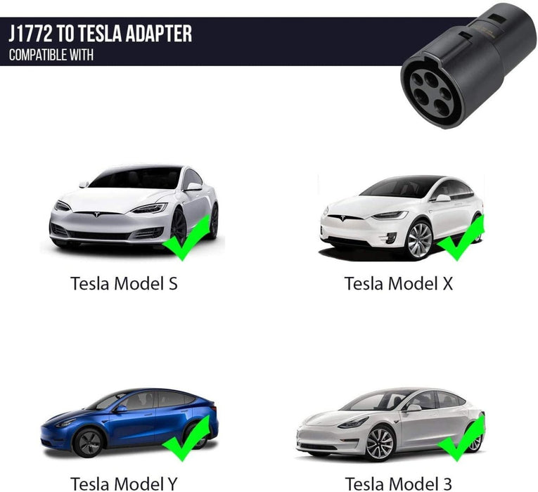 Lectron Portable Level 1 & 2 Tesla EV Charger + 60 Amp J1772 to Tesla EV Charger Adapter + 300 Amp CCS to Tesla EV Charger Adapter Bundle | 110V & 240V | 12 & 32 Amp | NEMA 5-15 & 14-50 Lectron EV