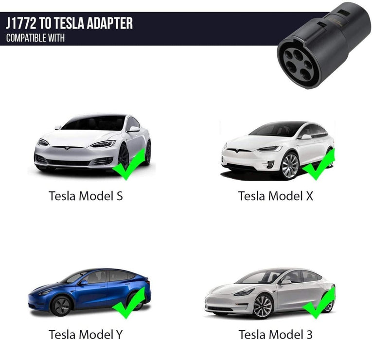 Lectron Portable Level 1 & 2 Tesla EV Charger + 300 Amp CCS to Tesla EV Charger Adapter Bundle | 110V & 240V | 12 & 32 Amp | NEMA 5-15 & 14-50 Lectron EV