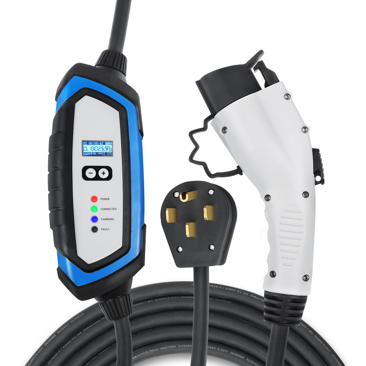 LECTRON 240-Volt 40 Amp Level 2 EV Charger with 18 ft Extension