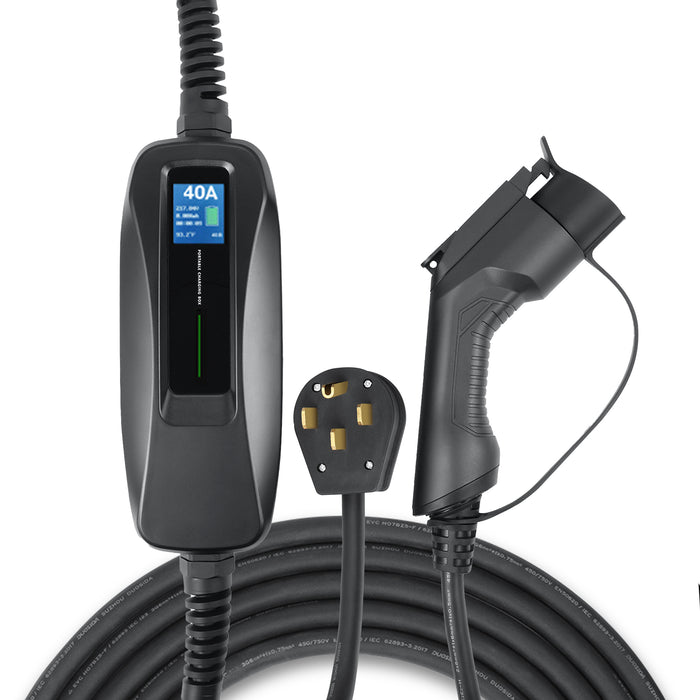 Portable Electric Car Charger Level  15ft Extension Cord Lectron — Lectron  EV