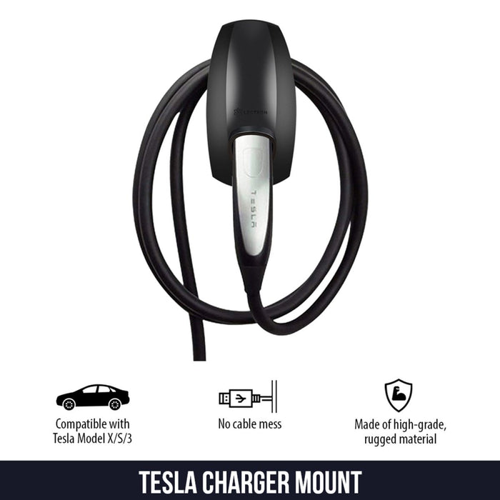 Lectron Portable Level 1 Tesla Charger + Charger Mount Bundle | 110V | 15 Amp | NEMA 5-15