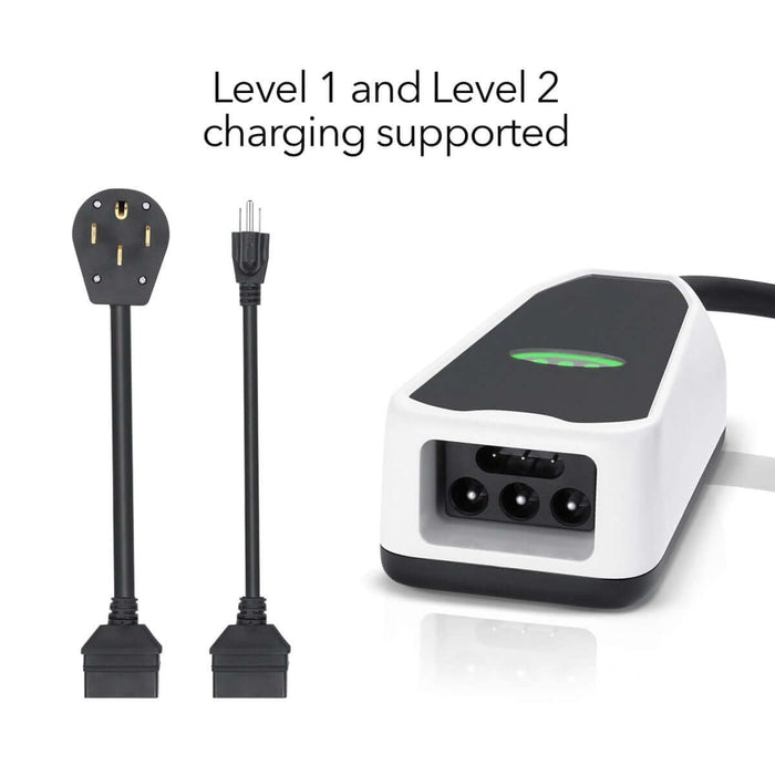 Lectron Portable Level 1 & 2 Tesla EV Charger + 300 Amp CCS to Tesla EV Charger Adapter Bundle | 110V & 240V | 12 & 32 Amp | NEMA 5-15 & 14-50 Lectron EV