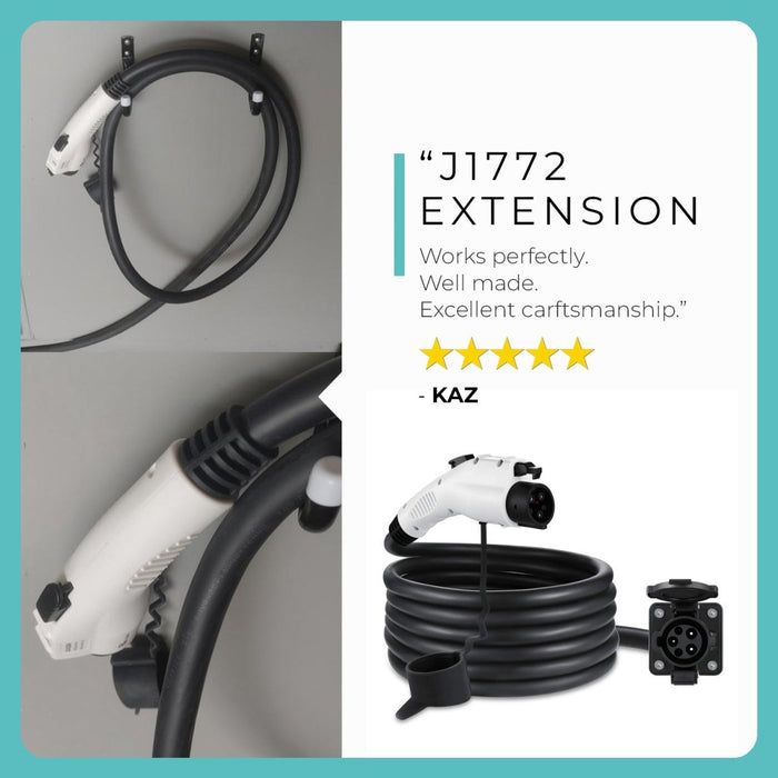 J1772 Extension Cord 20ft for EV Chargers - Lectron — Lectron EV